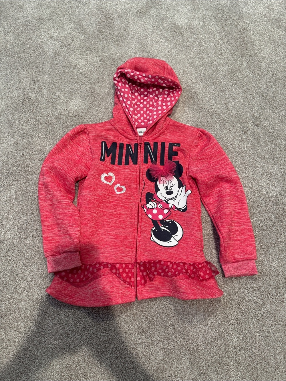 Disney Minnie Mouse Pink Hooded Girls' Zip Jacket